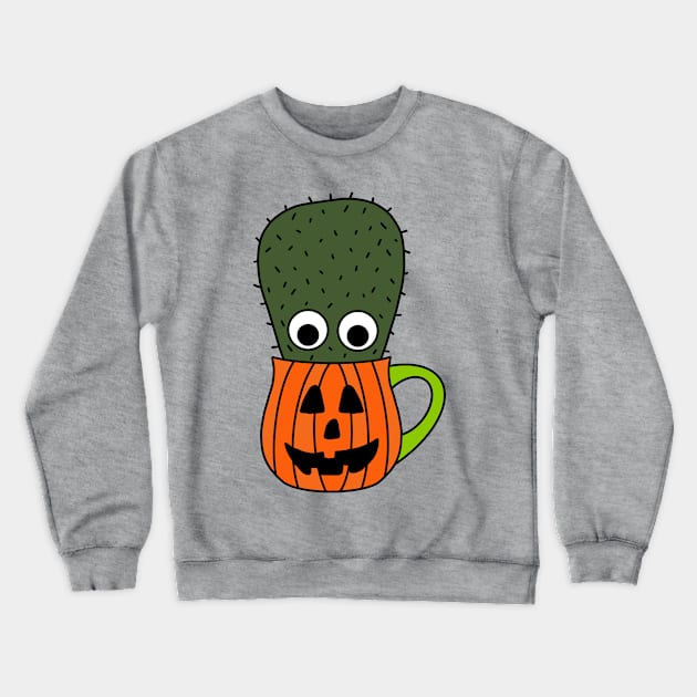 Cute Cactus Design #248: Small Cactus In Jack O Lantern Mug Crewneck Sweatshirt by DreamCactus